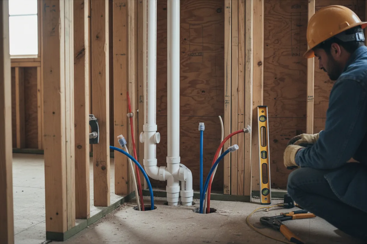 Drain and supply rough-in during Drain Cleaning in Shoshoni